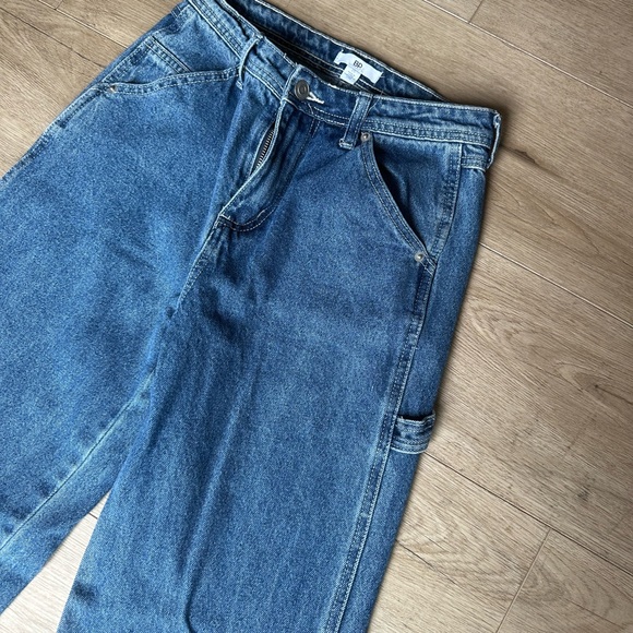 Women’s Nordstrom BP High rise Baggy Carpenter Jeans Dark Wash Sz 25 - Picture 3 of 4